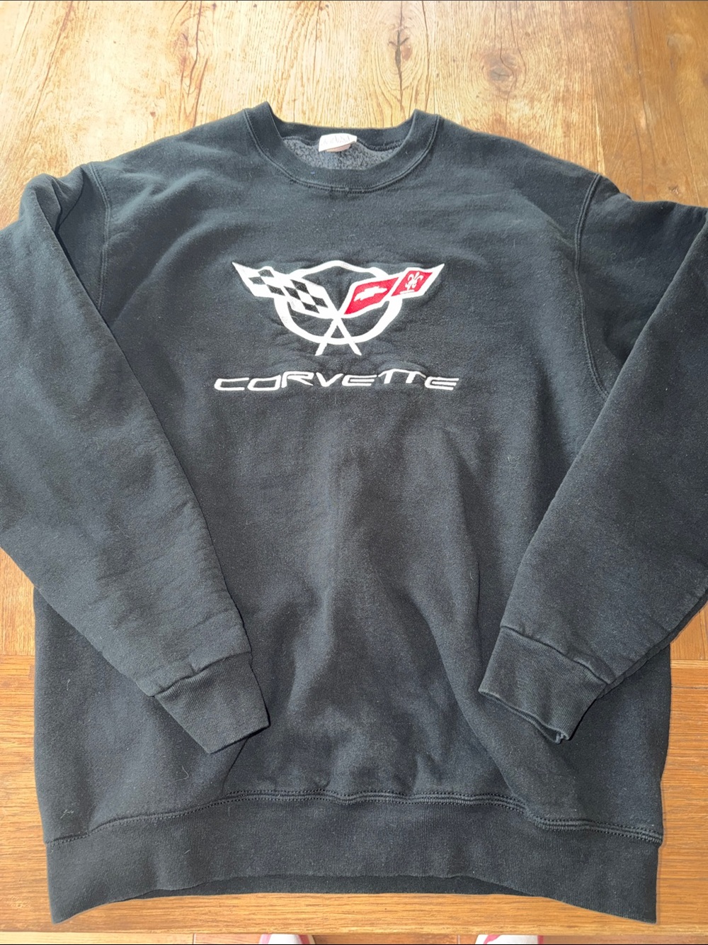 Vintage 90s Corvette Black Crewneck Sweatshirt Mens XL